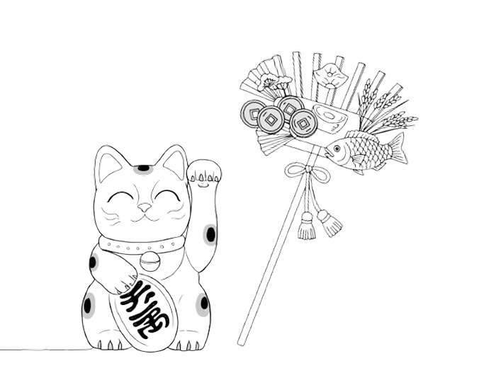 商売繁盛祈願祭のイラスト